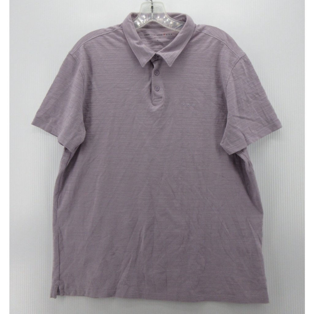 John Varvatos Polo Shirt Large Pullover Textured Slub Cotton Knit